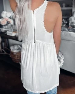 Bar T Boutique LLC What's New! Sweet & Simple Babydoll Tank - Ivory