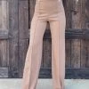 Bar T Boutique LLC Business Or Pleasure Pleated Flare Pants - Taupe
