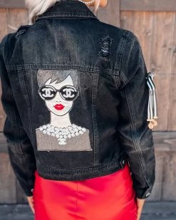 Bar T Boutique LLC What's New! Designer Babe Denim Jacket - Red