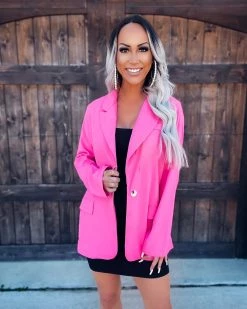 Bar T Boutique Strong Minded Boyfriend Blazer - Pink 5 Bar T Boutique Strong Minded Boyfriend Blazer - Pink