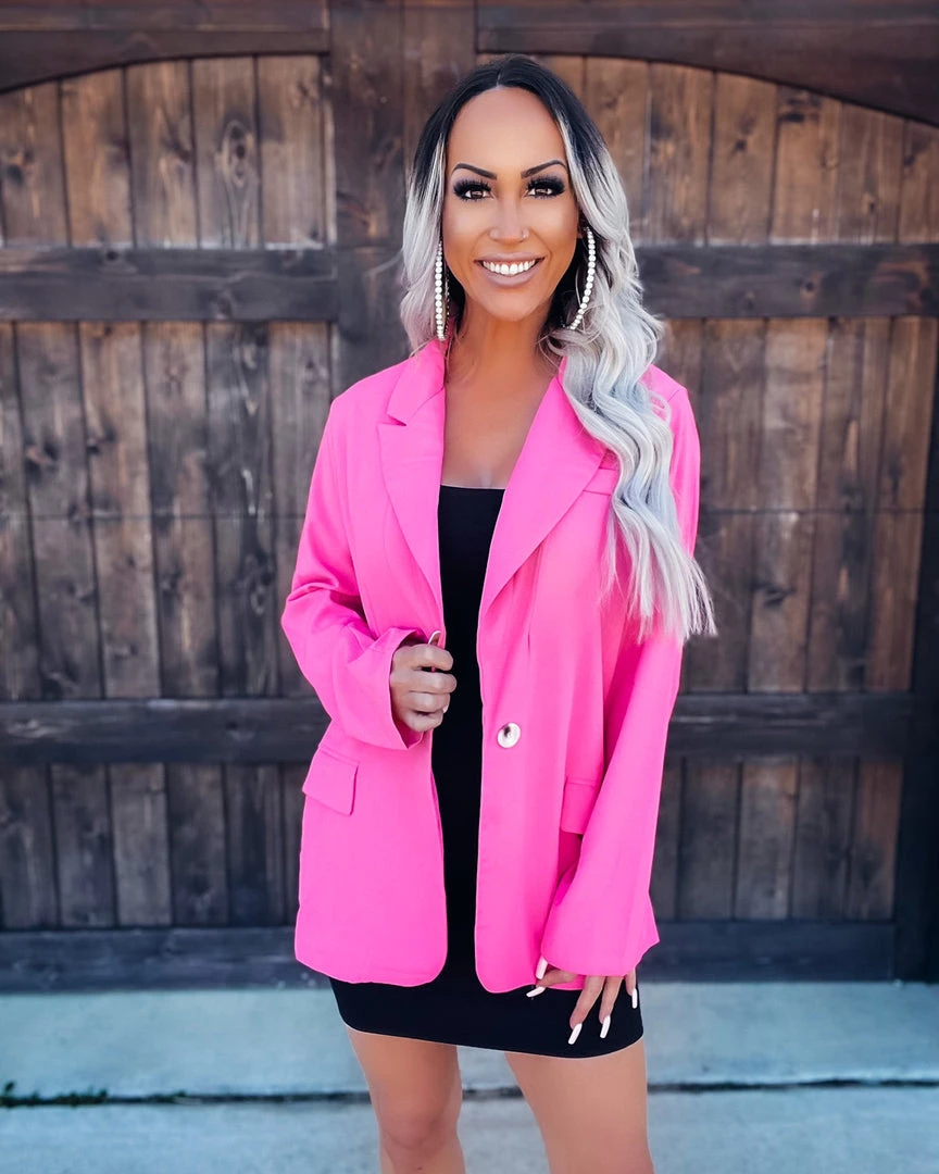 Bar T Boutique Strong Minded Boyfriend Blazer - Pink 3 Bar T Boutique Strong Minded Boyfriend Blazer - Pink