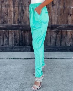Bar T Boutique LLC Satin Chic Joggers - Mint