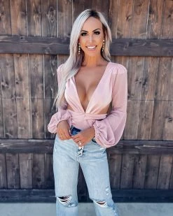 Bar T Boutique LLC Rose All Day Bodysuit - Blush