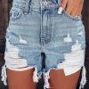 Bar T Boutique LLC Rainbow Threaded Distressed Shorts