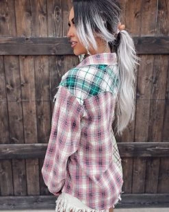 Bar T Boutique LLC Worth The Hype Plaid Button Down - Sage/Pink 3 Bar T Boutique LLC Worth The Hype Plaid Button Down - Sage/Pink