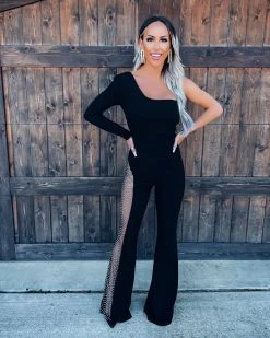 Bar T Boutique What's New! Hidden Gem Rhinestone Jumpsuit - Black