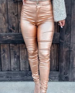 Bar T Boutique Gold Coated High Rise Skinnies