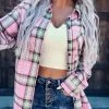 Bar T Boutique What's New! Capture Memories Plaid Top - Pink