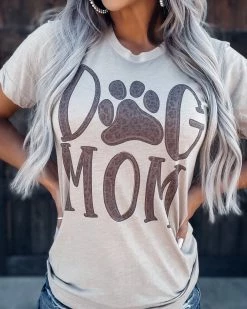 Bar T Boutique LLC Dog Mom Tee - Tan