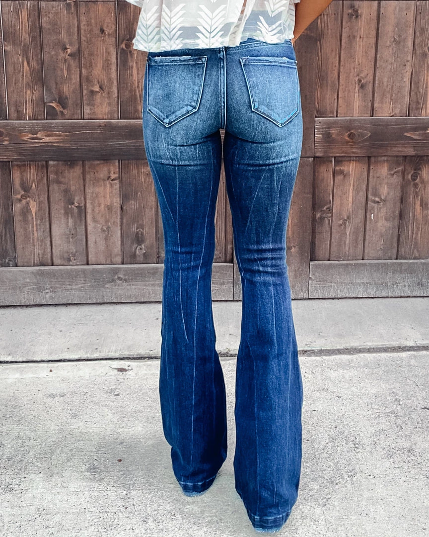 Bar T Boutique Montana Flare Jeans - Dark 3 Bar T Boutique Montana Flare Jeans - Dark