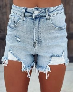 Bar T Boutique What's New! Bailey Distressed Denim Shorts - Light