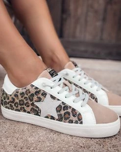 Bar T Boutique LLC VH Brylee Leopard Rhinestone Sneaker