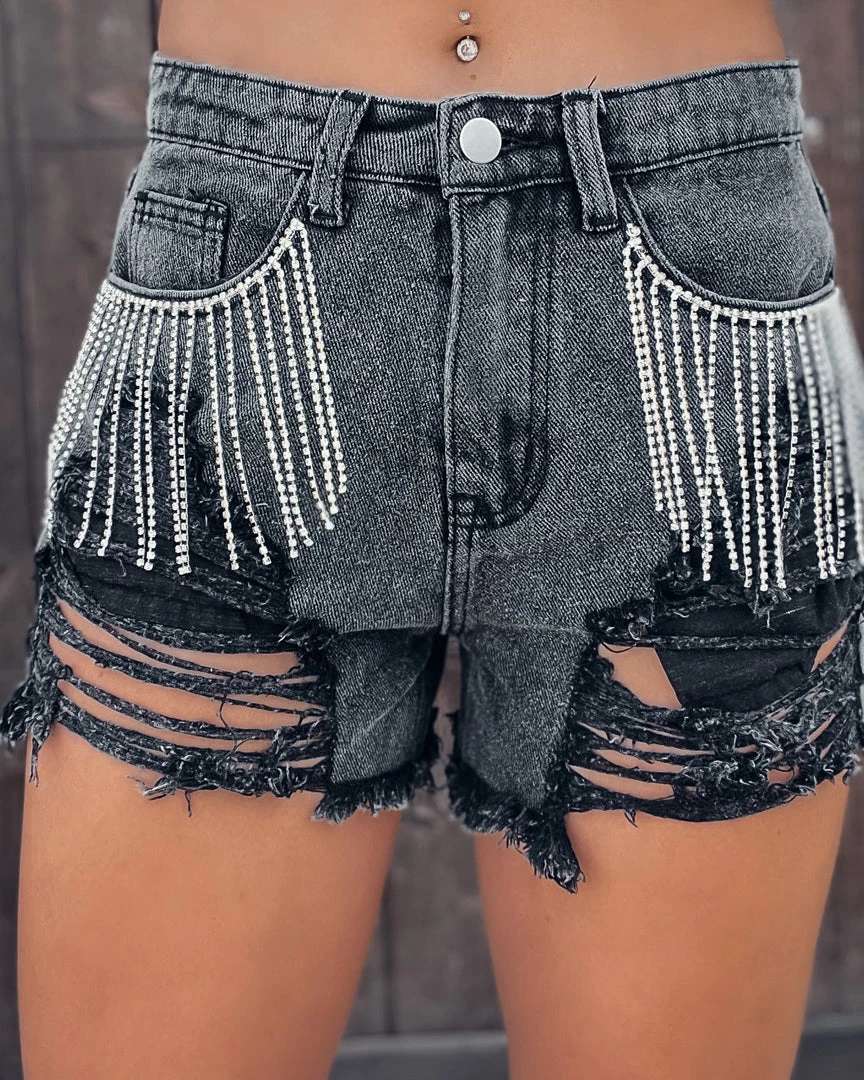 Bar T Boutique LLC Certified Cutie Rhinestone Denim Shorts - Black What's New! 1 Bar T Boutique LLC Certified Cutie Rhinestone Denim Shorts - Black What's New!