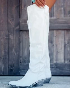 Bar T Boutique LLC Out West Knee High Cowboy Boots - White What's New!