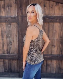 Bar T Boutique Different Direction Spotted Lace Tank