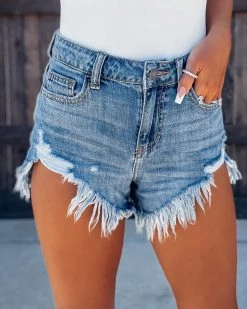 Bar T Boutique LLC Tyra Cut Off Frayed Denim Shorts
