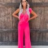Bar T Boutique LLC What's New! Summer Soiree Ruffle Jumpsuit - Neon Pink