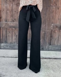 Bar T Boutique LLC Signature Tie Flare Pants - Black