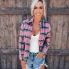 Bar T Boutique LLC What's New! Lock In Love Plaid Button Down - Pink/Jade