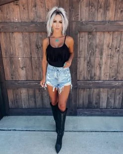 Bar T Boutique LLC Silverton Fringe Bodysuit - Black What's New!