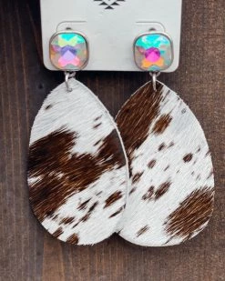 Bar T Boutique Brindle Cow AB Earrings