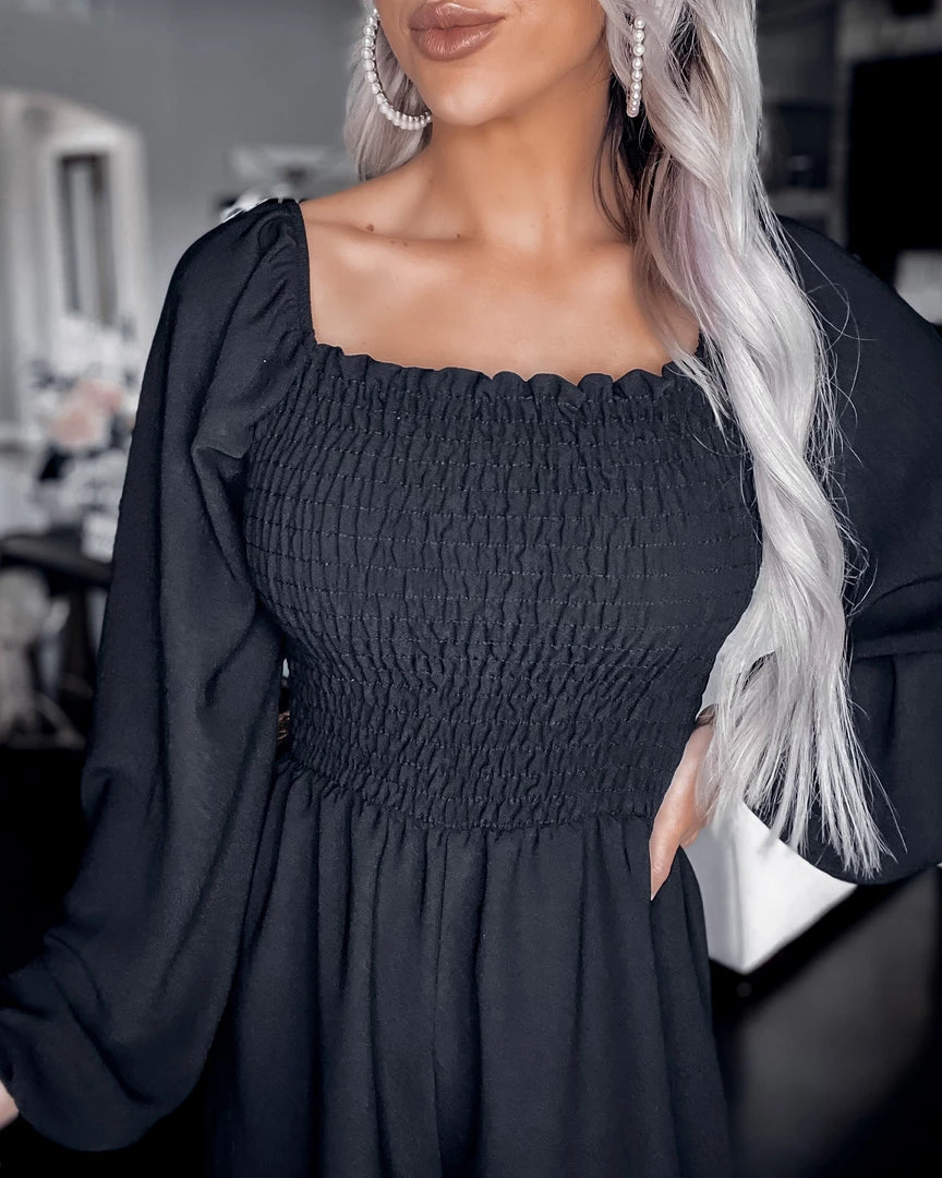 Bar T Boutique LLC Little London Smocked Romper - Black What's New! 3 Bar T Boutique LLC Little London Smocked Romper - Black What's New!