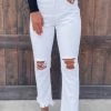 Bar T Boutique Emmy Distressed White Crop Jeans Bottoms