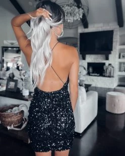 Bar T Boutique LLC What's New! Call On Me Sequin Dress - Black