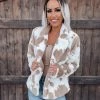 Bar T Boutique Holy Cow Faux Fur Jacket - Ivory/Taupe