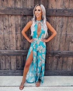 Bar T Boutique Tropic Bliss Jumpsuit - Blue What's New!