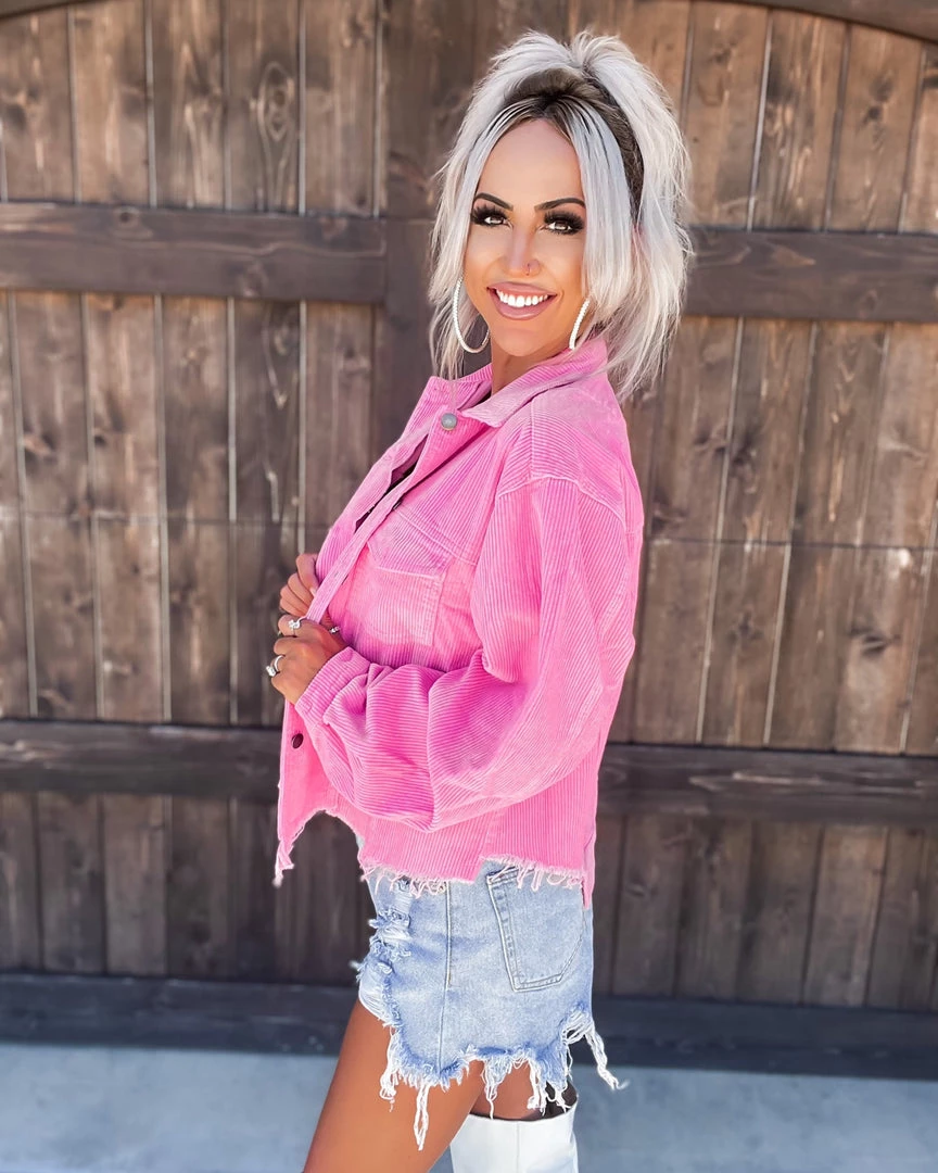 Bar T Boutique Paparazzi Corduroy Shacket - Hot Pink 2 Bar T Boutique Paparazzi Corduroy Shacket - Hot Pink