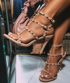 Bar T Boutique What's New! Nora Studded Heels - Nude