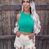 Bar T Boutique What's New! Berkley Crop Top - Green