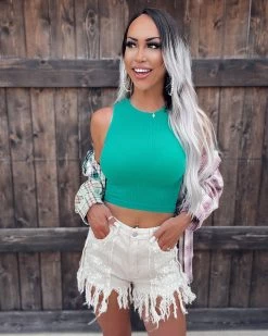 Bar T Boutique What's New! Berkley Crop Top - Green
