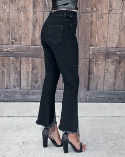 Bar T Boutique LLC Iconic Rhinestone Fringe Denim Pants - Black What's New!