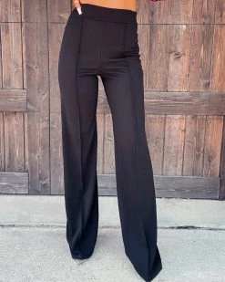 Bar T Boutique LLC What's New! Business Or Pleasure Pleated Flare Pants - Black