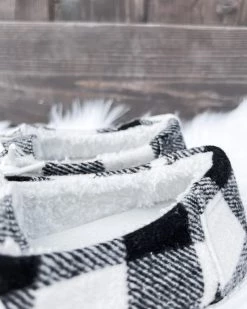Bar T Boutique White/Black Plaid Slip On Shoes