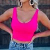 Bar T Boutique Seamless Cropped Tank - Hot Pink What's New!