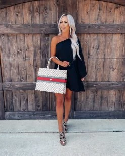 Bar T Boutique LLC Happy Hour One Shoulder Dress - Black What's New!