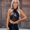Bar T Boutique LLC Looking Fine Cross Halter Top - Black
