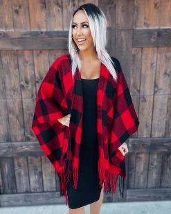 Bar T Boutique Outerwear Buffalo Plaid Cover Up