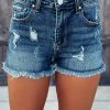 Bar T Boutique LLC Calla Distressed Shorts - Dark