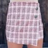 Bar T Boutique LLC Material Girl Plaid Skort - Blush What's New!