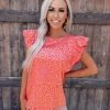 Bar T Boutique LLC She's A Dreamer Leopard Satin Top - Coral