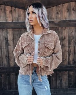 Bar T Boutique Paparazzi Corduroy Shacket - Light Brown What's New!