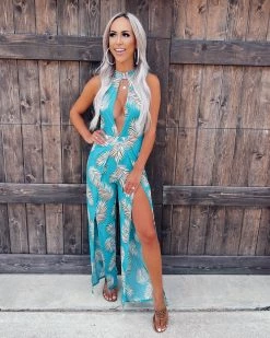 Bar T Boutique Tropic Bliss Jumpsuit - Blue What's New! 5 Bar T Boutique Tropic Bliss Jumpsuit - Blue What's New!