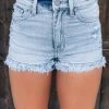 Bar T Boutique Bloom Double Frayed Shorts - Light