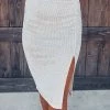 Bar T Boutique LLC What's New! Sequin Romance Slit Skirt - Ivory