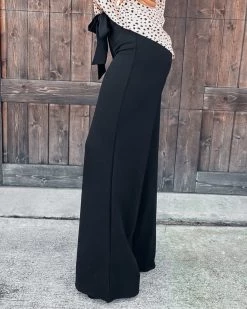 Bar T Boutique LLC Signature Tie Flare Pants - Black