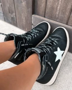 Bar T Boutique LLC VH Dreamy Star High Top Sneakers - Black/White
